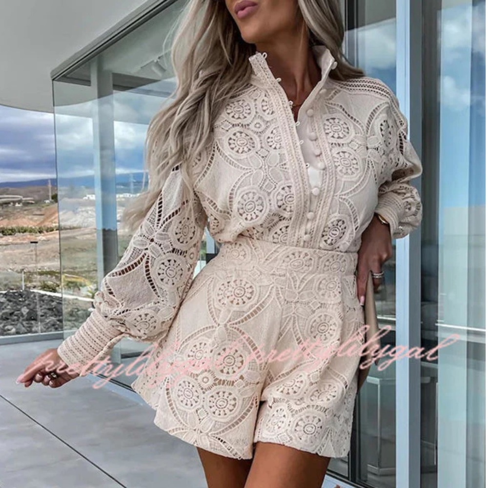 Two piece lace Romper